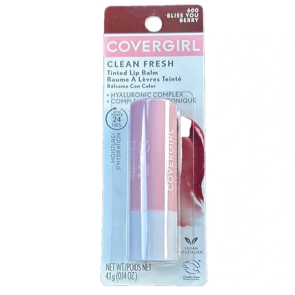 Cover girl clean fresh tinted lip balms- 600 bliss you berry NEW